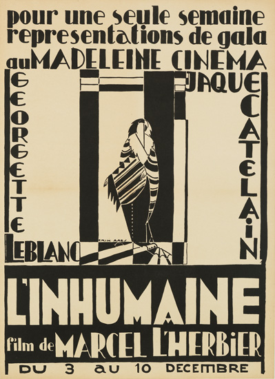 L’inhumanie Film De Marcel L’Herbier Du 3 Au 10 Deceitibre Pour Une Seule Semaine Representatios De Gala Au Madeleine Cinema Uaque Georgette Leblanc Catelain
