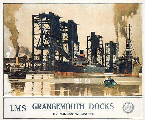 LKMS Grangemouth Docks, By Norman Wilkinson.