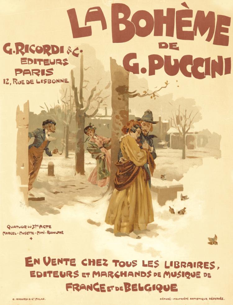 La Bohme, De, G. Puccini, G.Ricordi C., Editeurs, Paris, 12, Rue De Lisbonne, En Vente Chez Tous Les Libraires, Editeurs Et Marchands De Musique De, France De Belgque