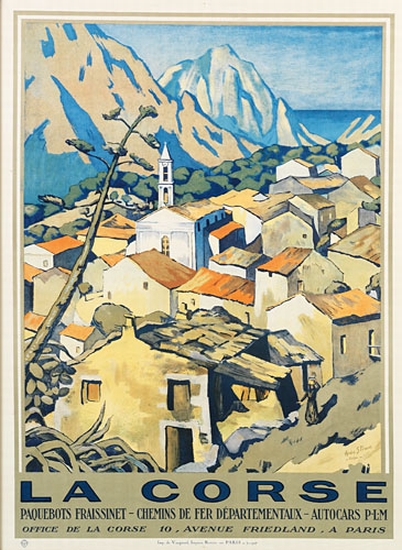 La Corse, Paquebots Fraissinet, Cheimins De Fer Departmentaux, Autocars P.L.M., Office De La Course to, Avenue Friedland, a Paris