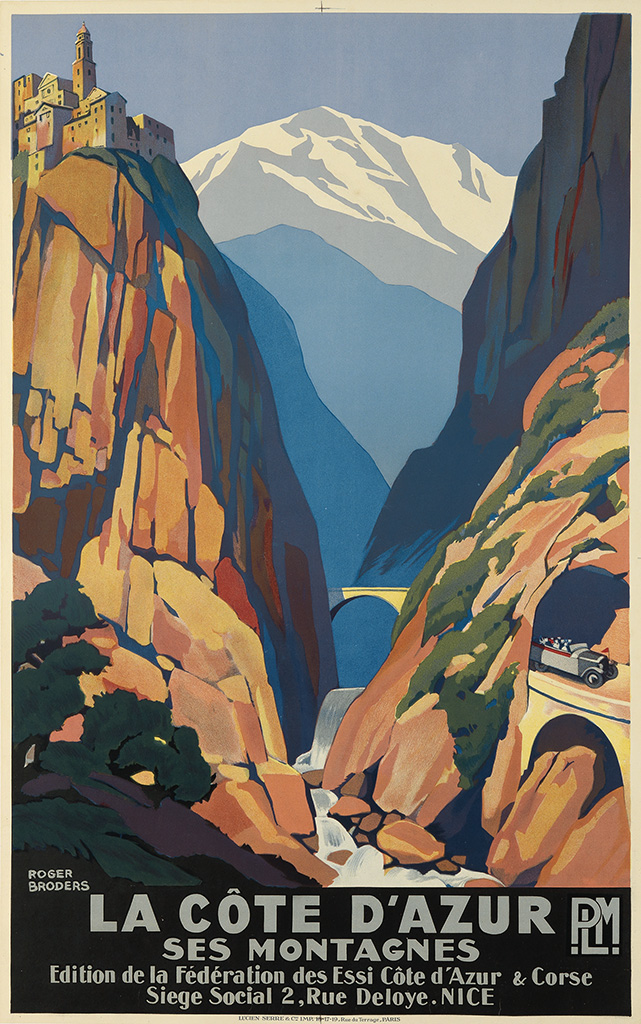 Roger, Broders, La Cote D’Azur, Ses Montacnes, Edition de la Federation des Essi d’Azur & Corse, Siege Social 2,Rue Deloye. Nice, PLM