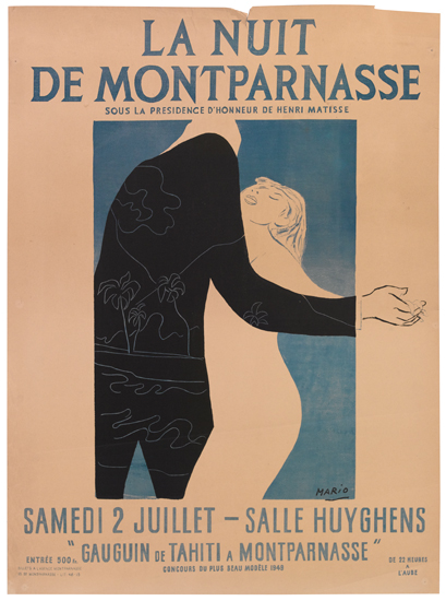 La Nuit De Montparnasse, Sous La Presidence D’Honneur De Henri Matisse, Samedi 2 Juillet – Salle Huyghens, ” Gauguin De Tahiti  A Montparnasse “, entale 500, concours du plus sea 1949.