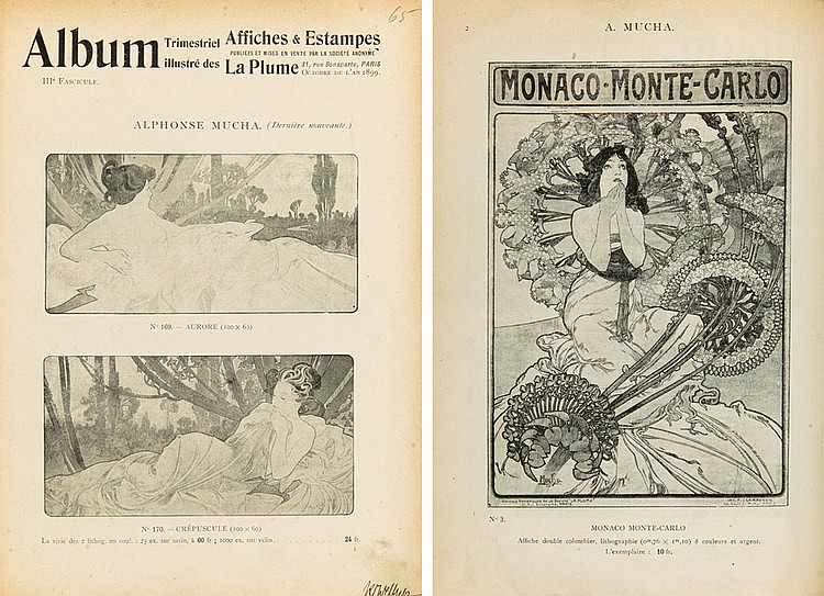 Album Trimestriel, illustre des, Affiches & Estampes, La plume, IIP fasckuly., Alphonse Mucha.(D.A), N.Autore(100*6), N 170 Crepuscule(100*60, A. Mucha, Monaco Monte Carlo