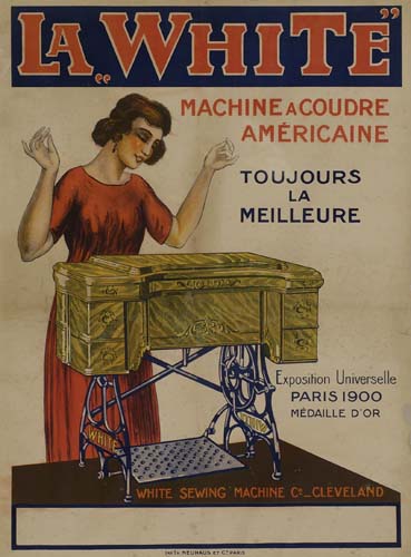 La White, Machine A Coudre, Americaine, Toujoure, La Meilleure, Exposihon Universelle, Paris 1900, Medaille D Or, White Sewing Machine C_Cleveland