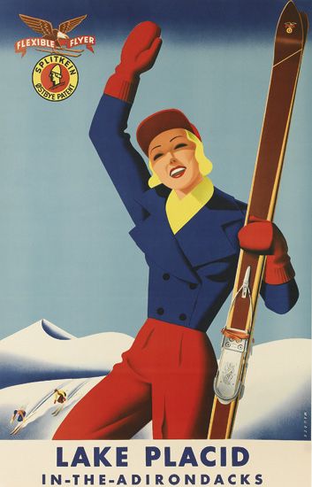 Flexible Flyer, Splitkein Ostbye Patent, Lake Placid, In The Adirondacks