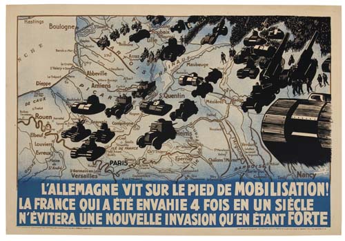 L’Allemagne Vit Sur Le Pied De Mobilisation!, La France Qui A Envahie 4 Fois En Un Siecle, N’Evitera Une Nouvelle Invasion Qu’En Etant Forte, Nche, Rouen, Paris, Nancy, Boulogne, Artois, Nainaut, De Caux, Picar, Abbeville, Amiens, Lille, S’Quentin, Rouen, Versailles 