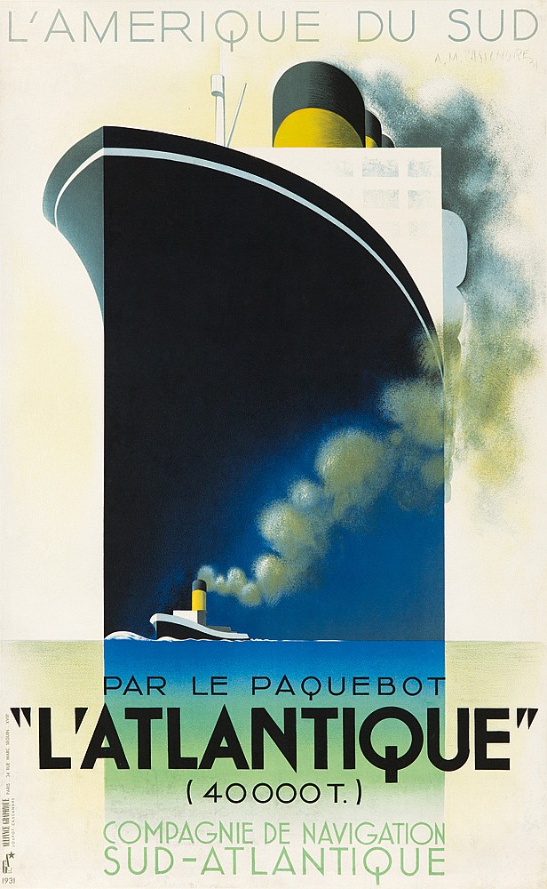 L’Amerique Du Sud, Par Le Paquebot, “L’Atlantique”, (40000T.), Compagnie De Navigation, Sud   atlantique