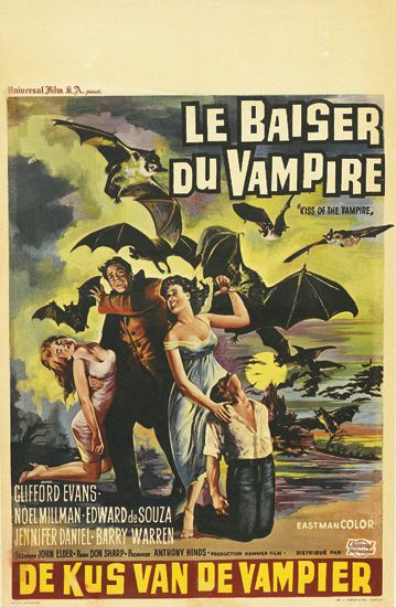 Le Baiser, Du Vampire, kiss of the yampire, Clifford Evans, Noel Millman Edward de Souza, Jennifer Daniel Barry Warren, john elder don Sharp Anthony Hinds, Eastman Color, De Kus Van De Yampier