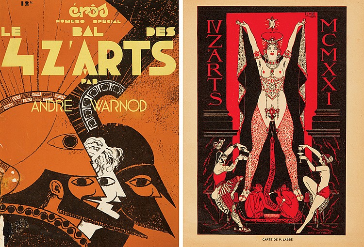 Eros, nomero spbeial, Le Bal Des, 4 Z’ Arts, Par, Andre Warnod, n, z, a, r, t, s, m, c, m, x, x, I, carte de p. labbe