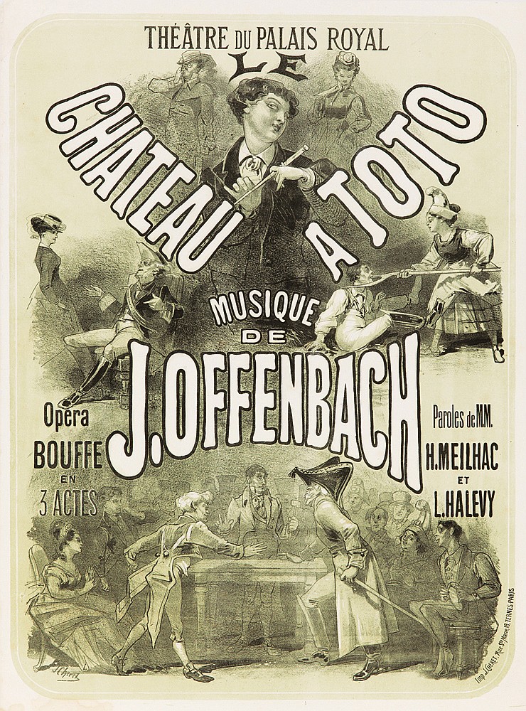 Theatre Du Palais Royal, Le,  Chateau, a Toto, Musique, De, J.Offenbach, Opera, Bouffe, En, 3 Actes, Paroles De MM., H.Meilhac, Et L.Halevy, Paris.