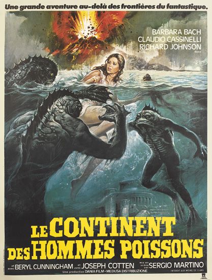 Une grande aventure au-dela des frontieres du fantastique, Barbara Bach, Claudio Cassinelli, Richard Johnson, Le Continent Des Hommes Poissons, Beryl Cunningham Joseph Cotton, Sergio Martino, dania film medusa .