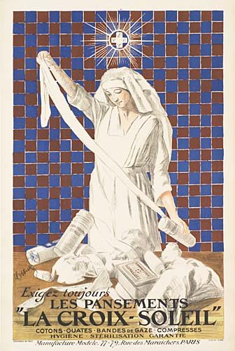 Exigez Loujours, Les Pansements, La Croix Soleil, Cotons Ouates Bandes De Gaze Compresses, Hygiene Sterilisation Garantie, Manufacture Modele 77-79 Ruedes Maraichers Paris