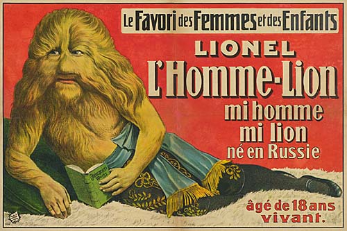 Le Favori Des femmes Et Des Enfants, Lionel, Lhomme Lion,  Mi Homme, Mi Lion, Ne En Russie, Age De 18 Ans, Vivant