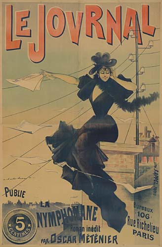 Le Jovrnal, Publie, La, Nymphomane, Raman Enedit, Par Oscar Metenier, Bureaux, 106, Rue Richelieu, Paris