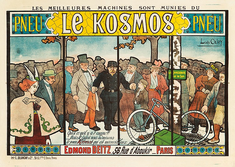 Les Meilleures Machines Sont Munies Du, Pneu Le Kosmos Pneu, Lolis Oury, Edmond Deiltz , 56,Rue D’Aboukir_Paris, Ipm.E.Delanchy&C!_51.53.F9 St. Deris Paris