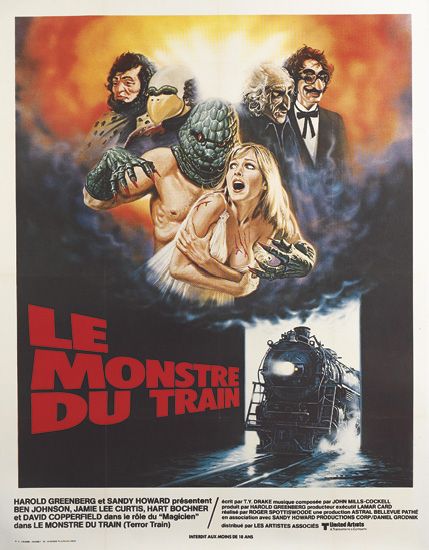 Le Monstre Du Train, harold greenberg et sandy howard presentent, ben johnson jame lee curtis hart bochner, et david copperfield dans lo role du magiolen, dans le monstre du train terror train