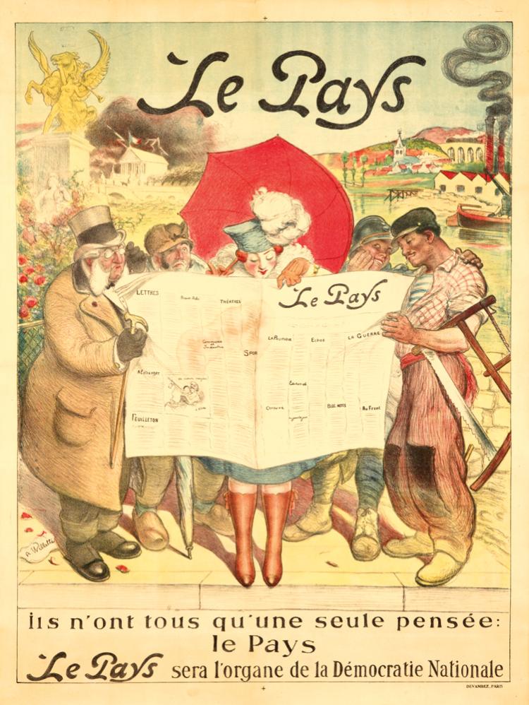 Le Pays, ils n’ out tous qu’une seule pensee, le pays, ‘Le Pays sera l’organe de la Democratie Nationale