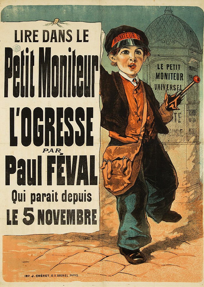 Lire Dans Le, Petit Moniteur, L’ogresse, Par, Paul Feval, Qui Parait Depuis, Le 5 November, Le Petit, Moniteur, Universel, Imp.J.Cheret.18 R.Brunel.Paris.