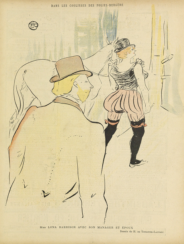Dans Les Coulisses Des Folies Bergere, Mrs Lona Barrison Avec Son Manager Et Epoux, Desin De H. Toulouse Lautrec