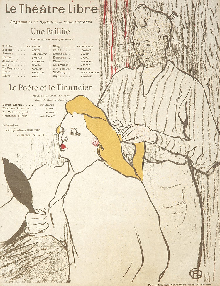 Le Theatre Libre, Programme Du1er Spectacle De La Saison 1893-1894, Une Faillite, Le Poete Le Financier