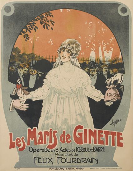 Les Maris De Ginette, Operette 3 Actes De keroul Et Barre, Musique  De Felix Fourdrain, Max Eschig Editer. Paris