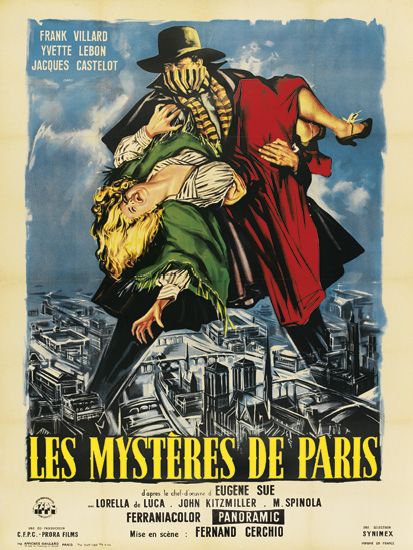 Frank Villard, Yvette Lebon, Jacques Castelot, Les Mysteres De Paris, Eugene Sue, Lorella de Luca John Kitzmiller M. Spinola, Ferraniacolor Panoramic, mise en scene Fernanad Cerchio, syainex, C.E.P.C. Prora Films