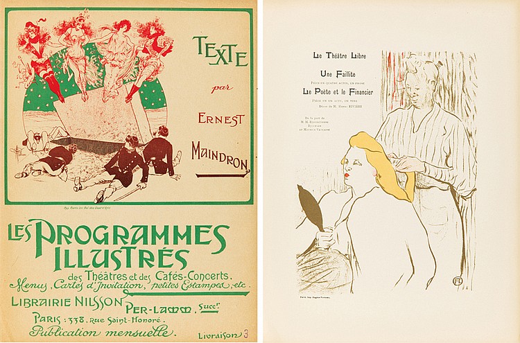 texte, par, ernest, maindron, Les Programmes,  Illustres, des theatres et des cafes-concerts., menus, cartes a tnouitalion, petites estampoer, etc., librairie nilsson, per-la suce., paris: 338, rue saint-honore., puplicalion mensuelle, livraison 3, lte theatre libre, use faillite, lte poste et le fiancoer