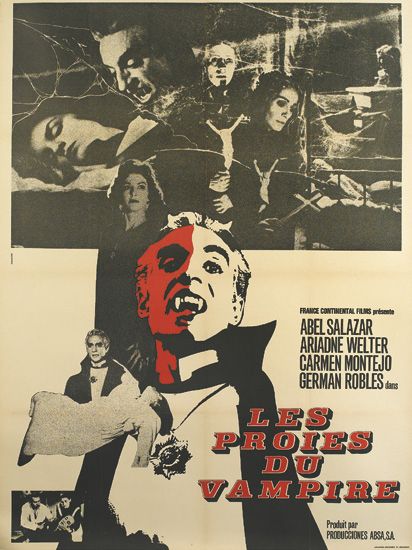 France Continental Films presents, Abel Salazar, Ariadne Welter, Carmen Mantejo, German Robles dans, Les, Proies,  Du,  Vampire, Produit par producciones ABSA S.A.