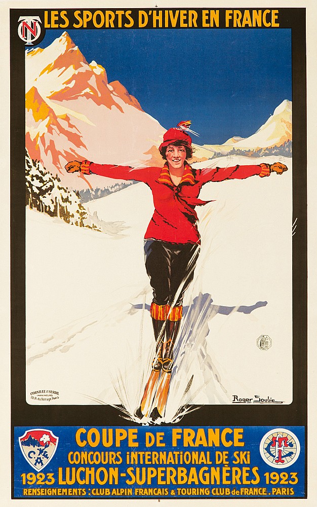 Tn, Les Sports D’Hiver En France, Roger soubie, coupe de france, concours international de ski, 1923 luchon-superbagneres, renseignements: clubalpin francais & touring clib de france. Paris
