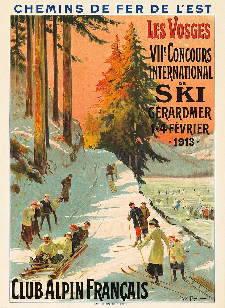 Chemins De Fer De L’Est, Les Vosges, Viir Concours, International, De, Ski, Geradmer, 1.4 Fevrier, .1913., Club Alpin Francais, Louis F.