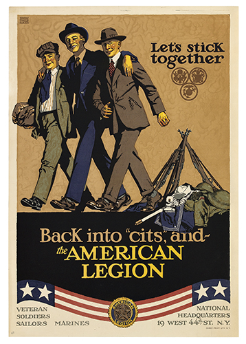 Let’s Stick Together, Back Into Cits And The American Legion., Veteran Soldiers Sailors Marines, National Headquarters 19 West 44 St N.y