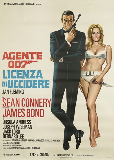 Agente 007, Licenza Di Uccidere, Ian Flemibg, Sean Connery James Bond, Ursula Andress Joseph Wiseman Jack lord Bernard Lee, Technicolor