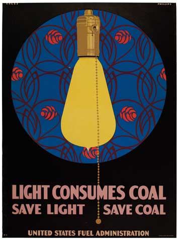 Light Consumes Coal, Save Light Save Cal, United States Fuel Administration