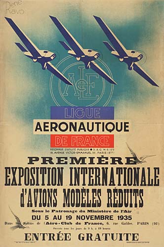 Ligue, Aeronautique, De France, Premiere, Exposition International, Davions Modeles Reduits, Du 5 Au 19 Novembre 1935, Entree Gratuite
