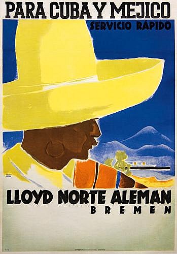 Para Cuba Y Mejico, Servicio Rapido, Lloyd Norte Aleman, Bremen