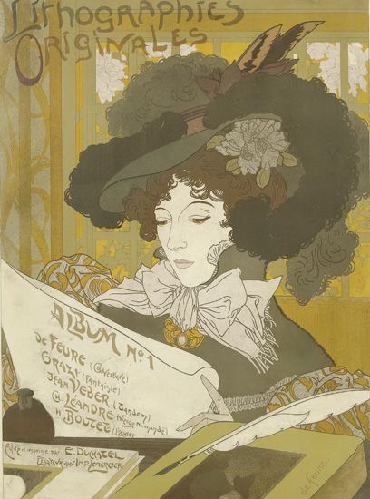 Lithographies Originales Album No 1 De Feure  Grazi Jean Veber C. Lcandre H.Boutec E.Duckatel