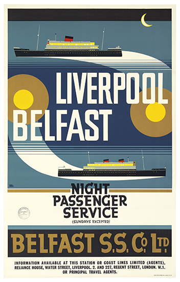 Liverpool Belfast Night Passenger Service (Sundays Excepted) Belfast S.S. Co.Ltd Information Available At This Station Or Coast Lines Limited (Agents) Reliance House, Water Street, Liverpool. 2. And 227, Regent Street, London. W.1. Or Principal Travel Agents