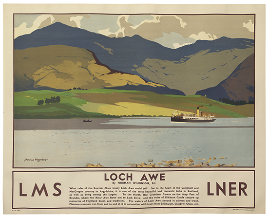 Loch Awe Lms Lner, By Norman Willkinson R.E