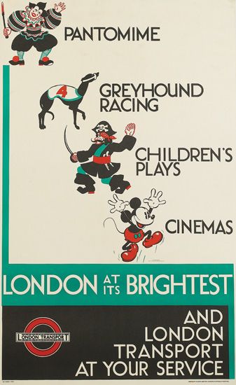 Pantomime, Greyhound Racing, Children’s Plays, Cinemas, London At Its Brightest, And London Transport At Your Service