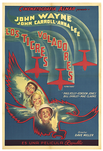 Cinematografia Almar, John Wayne, Hohn Caroll-Annalee, Los Tigres Voladores, Paul Kelly Grdon Jones Bill Shirley Mae Clarke, Director Dave Miller, Es Una Pelicula Repullic