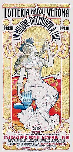 Lotteria Napoli Verona, Premi, Unmilionee Trecentomilalire., Premi, 2710, Preai, Totti In Contanii Esenti Da Agni Tassa, Estrazine Venti Gennaio 1901, Cento Gigeictti Manno Vimcita Garantita, Tac, St Vendano In Genoua Dalla Dancat.Casareto F.