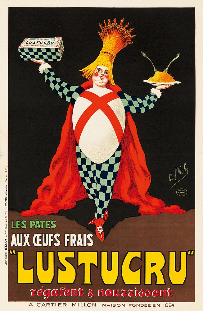 Paul Moht, Les Pates, Aux Oeufs Frais”Lustucru”, Legafent & nouzzissent, A.Carier Millon Maison Fondee En 1824