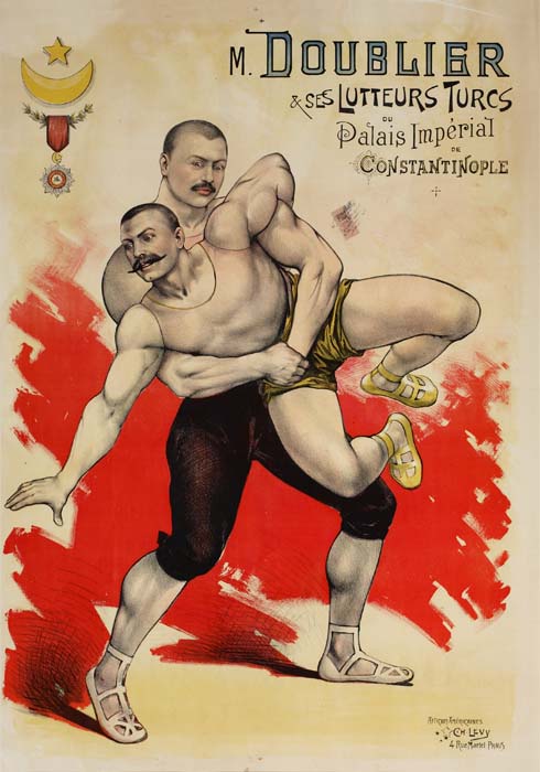 Foreign Language, M. Doublier and ses Lutteurs Turcs, two men wrestling