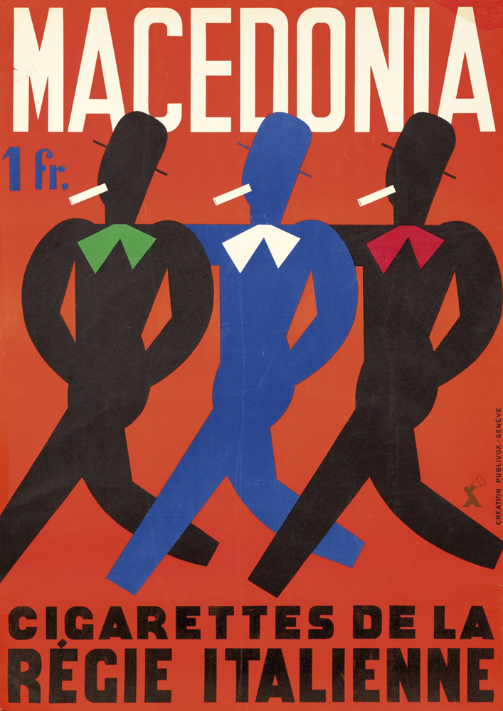 Macedonia, red poster, Cigarettes de la Regie Italienne
