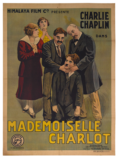 Mademoiselle Charlot, men strangle a man on his knees, two women look on