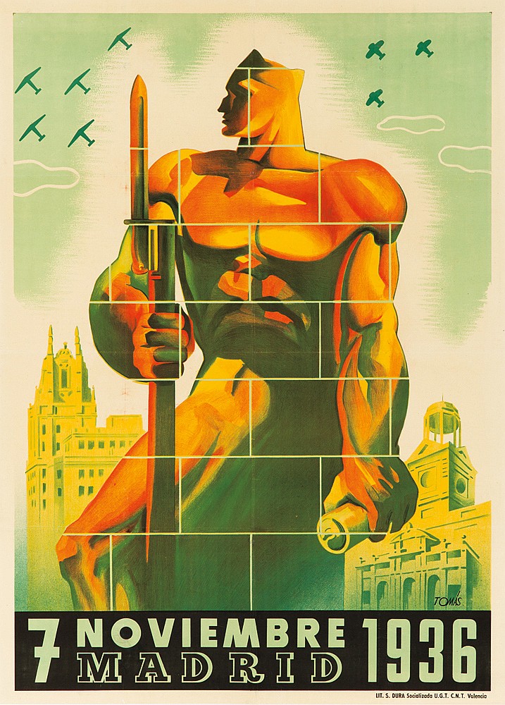 Madrid 7 Novembre 1936, statue, planes