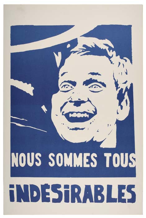 Nous Sommes Tous Indesirables, blue poster, smiling man