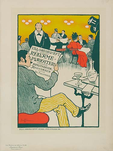 Reklame Plakater, man reads newspaper