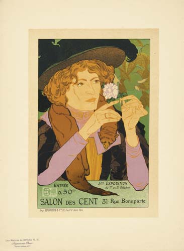 Salon des Cent, woman in black and purple