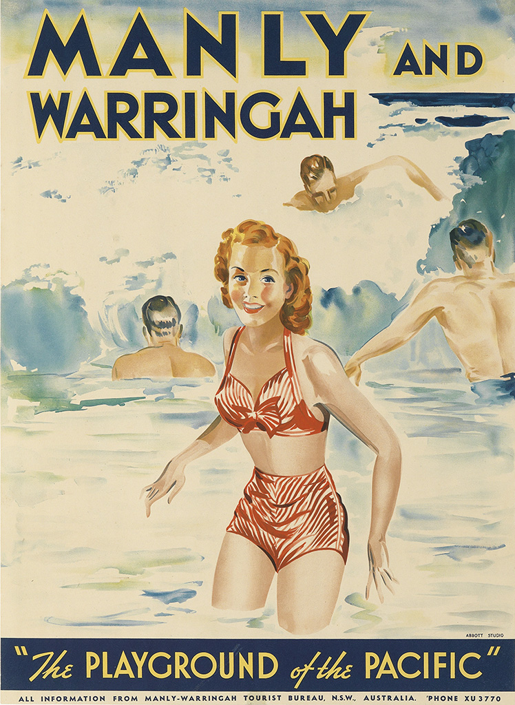 Manly and Warringah, The Playground of the Pacific, group of people in the water